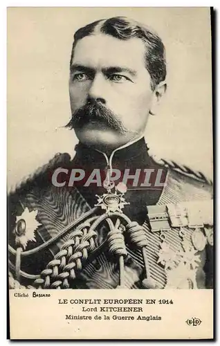 Cartes postales Militaria Lord Kitchener Ministre de la guerre Anglais