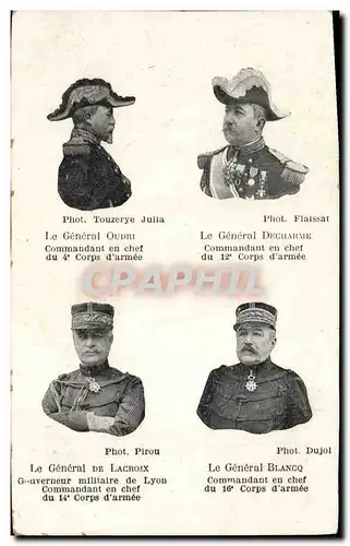 Cartes postales Militaria General Oudri Decharme De Lacroix Blancq