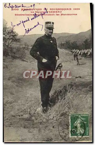 Cartes postales Militaria Manoeuvres du Bourbonnais 1909 Le general Tremeau Generalissime commandant les Manoeuv
