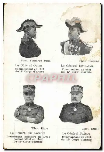 Cartes postales Militaria General Oudri Decharme De Lacroix Blancq