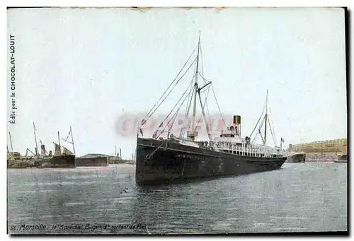Cartes postales Bateau Marseille Le Marechal Bugeaud sortant du port