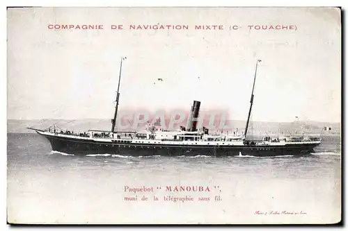 Cartes postales Bateau Compagnie de Navigation mixte Cie Touache Paquebot Manouba