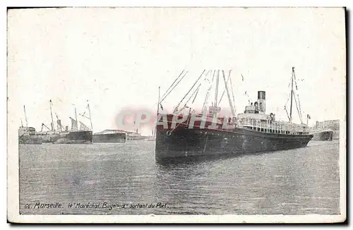 Cartes postales Bateau Marseille Le Marechal Bugeaud sortant du port