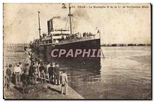 Cartes postales Bateau Oran Le Mustapha II de la Cie de Navigation Mixte