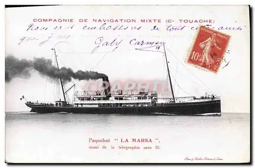 Cartes postales Bateau Compagnie de Navigation mixte Cie Touache Paquebot La Marsa