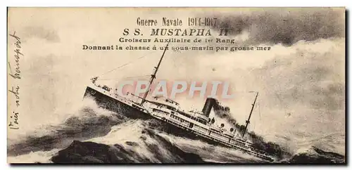 Cartes postales Bateau SS Mustapha II Croiseur auxiliaire de 1er rang