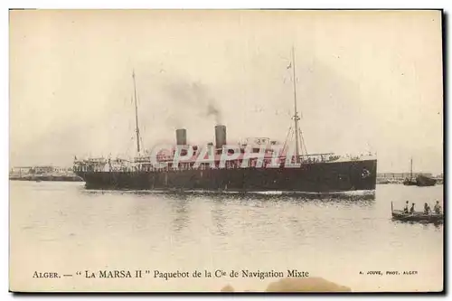 Cartes postales Bateau Alger La Marsa II Paquebot de la Cie de Navigation mixte