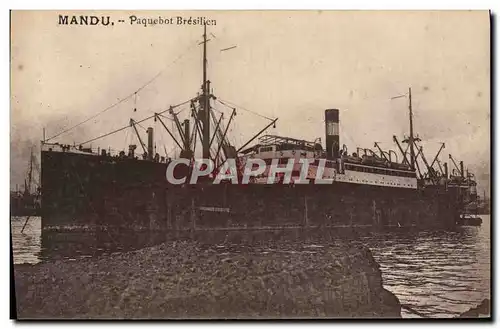 Cartes postales Bateau Mandu Paquebot Bresilien Bresil Brazil