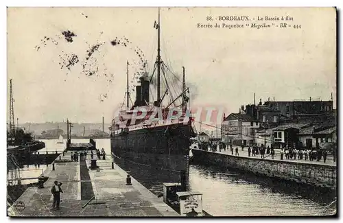 Cartes postales Bateau Bordeaux Le bassin a flot Entree du paquebot Magellan