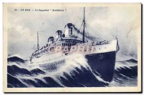 Cartes postales Bateau En mer Le paquebot Massilia