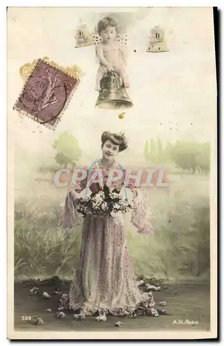 Cartes postales Cloche Femme Enfant Ange