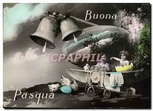 Cartes postales Cloche Enfants Avion Aviation