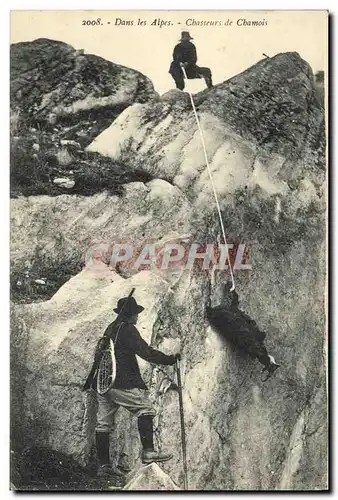 Cartes postales Chasse Dans les Alpes Chasseurs de chamois TOP