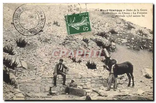 Cartes postales Chasse Mont Ventoux Halte de la Grave Rendez vous de chasse La fontaine Cheval