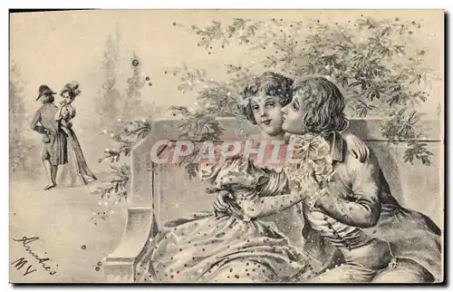 Cartes postales Fantaisie Illustrateur Femme Couple