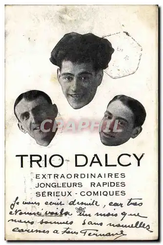 Cartes postales Trio Dalcy Jongleurs rapides Serieux comiques