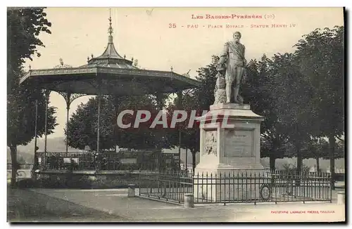 Cartes postales Kiosque Pau Place royale Statue Henri IV