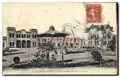 Cartes postales Kiosque Salies de Bearn L&#39etablissement thermal et le casino