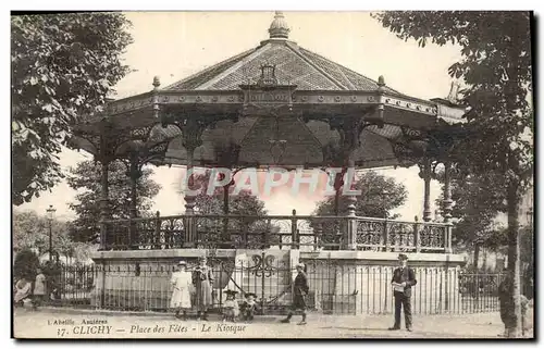 Cartes postales Kiosque Clichy Place des fetes