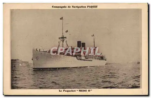 Cartes postales Bateau Compagnie de Navigation Paquet Le paquebot Medie II