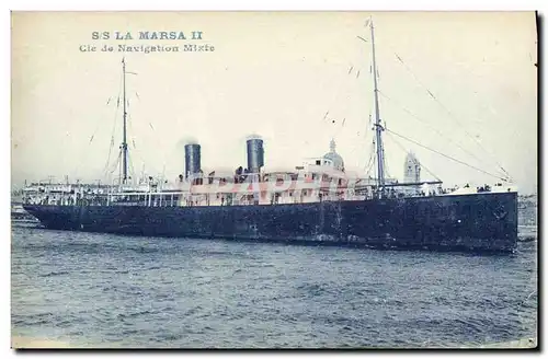 Cartes postales Bateau SS La Marsa II Cie de Navigation Mixte