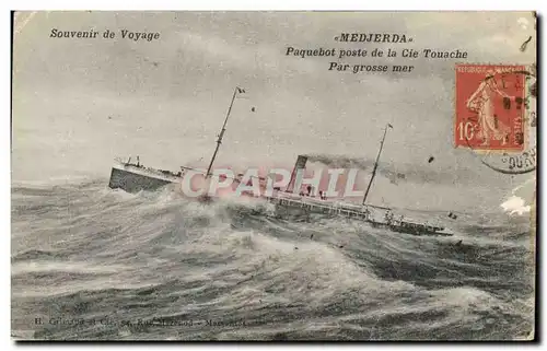 Cartes postales Bateau Medjerda Paquebot Poste de la Cie Touache