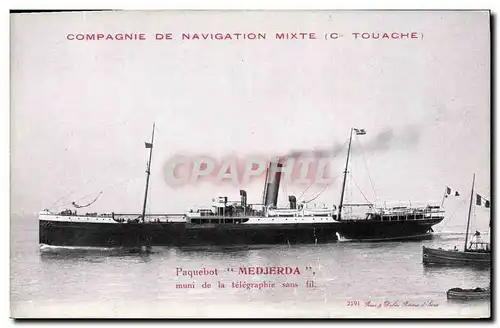 Cartes postales Bateau Compagnie de Navigation mixte Cie Touache Paquebot Medjerda