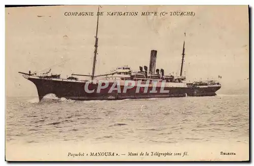 Cartes postales Bateau Compagnie de Navigation Mixte Cie Touache Paquebot Manouba