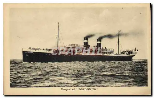 Cartes postales Bateau Paquebot Madonna