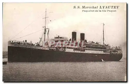 Cartes postales Bateau SS Marechal Lyautey Paquebot de la Cie Paquet