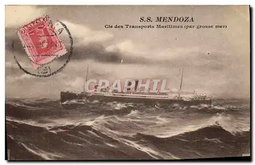 Cartes postales Bateau SS Mendoza Cie des Transports maritimes