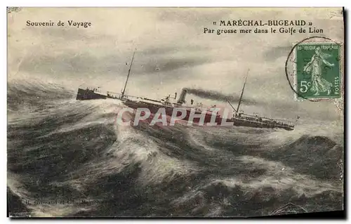 Cartes postales Bateau Marechal Bugeaud par grosse mer dans le Golfe de Lion