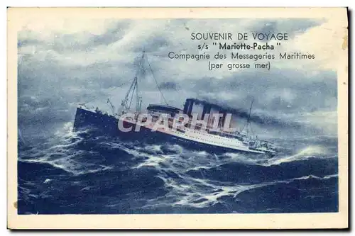 Cartes postales Bateau SS Mariette Pacha Compagnie des Messageries Maritimes