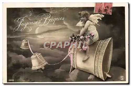 Cartes postales Cloche Enfant Ange Paques