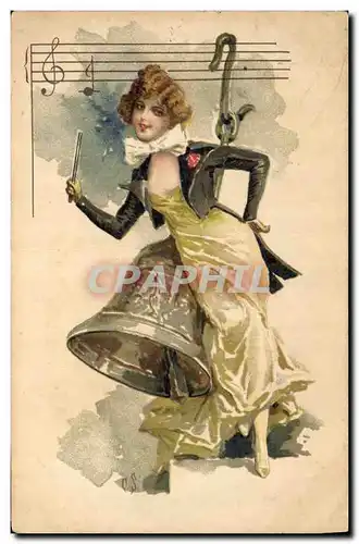 Cartes postales Cloche Femme