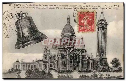 Ansichtskarte AK Cloche Paris La basilique du Sacre Coeur de Montmartre