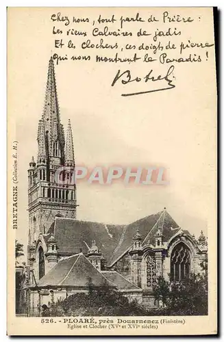 Cartes postales Folklore Botrel Ploare pres Douarnenez Eglise et clocher