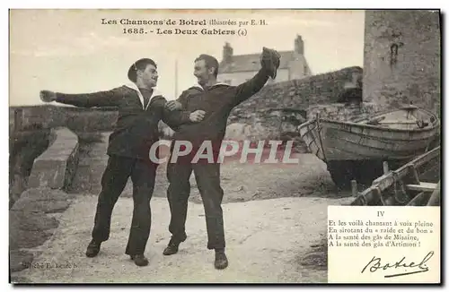 Cartes postales Folklore Les chansons illustrees de Th Botrel Les deux Gabiers Marins