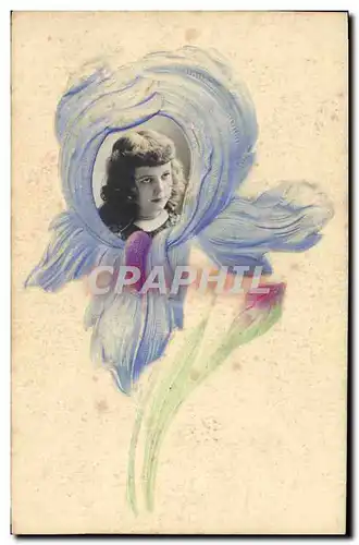 Cartes postales Fantaisie Fleurs Enfant