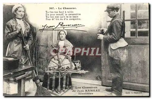 Cartes postales Chasse Le Chasseur Les chansons de Jean Rameau illustrees