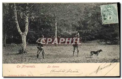 Ansichtskarte AK Chasse En Nivernais Chien Chasseurs