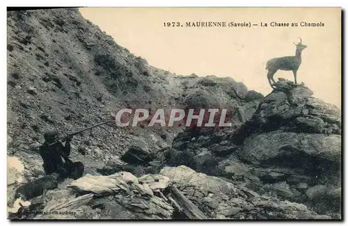 Cartes postales Chasse Maurienne La chasse au chamois Chasseur