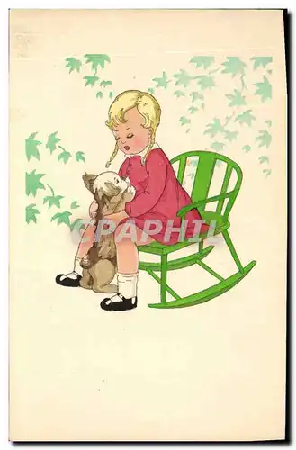 Cartes postales Fantaisie Illustrateur Enfant Chien