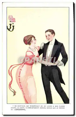 Cartes postales Fantaisie Illustrateur Sciatique Urodonal Danse Femme