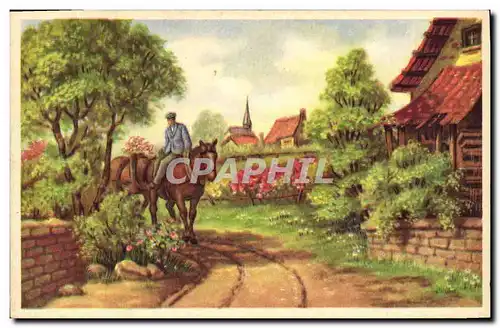Cartes postales Fantaisie Illustrateur Cheval