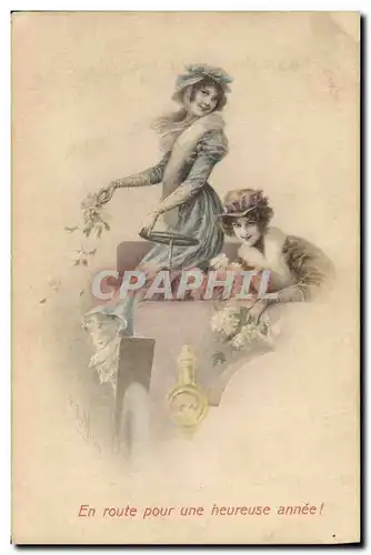 Cartes postales Fantaisie Illustrateur Femmes Automobile