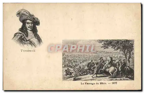 Cartes postales Militaria Turenne Le passage du Rhin 1672