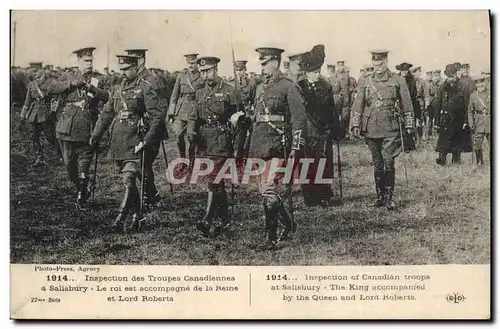 Ansichtskarte AK Militaria Inspection des troupes canadiennes a Salisbury Le roi est accompagne de la reine et Lo