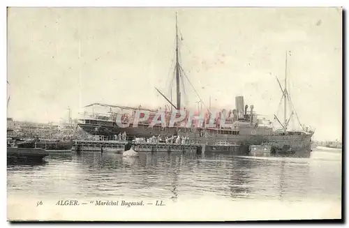 Vintage Postcard Boat Algiers Marshal Bugeaud Algeria�