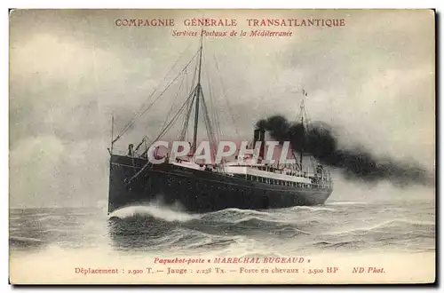 Cartes postales Bateau Compagnie Generale Transatlantique Marechal Bugeaud
